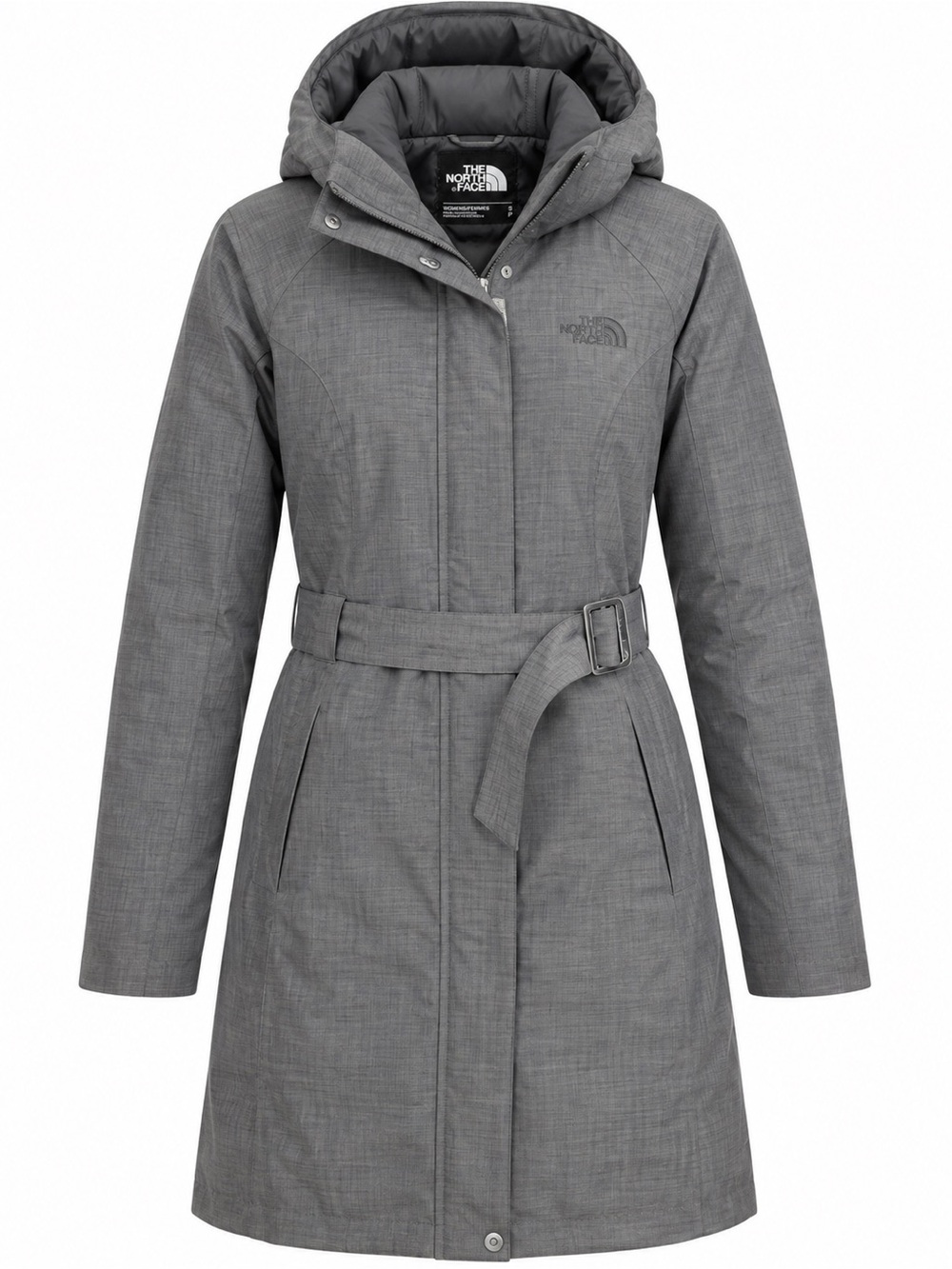 The North Face Elsey Parka Graphite Grey Heather Belted Coat Women’s Small